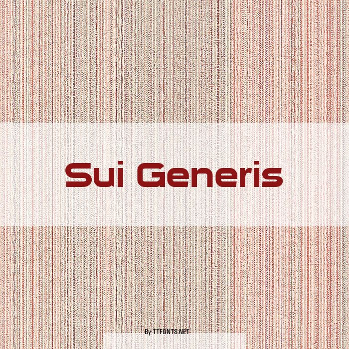 Sui Generis example